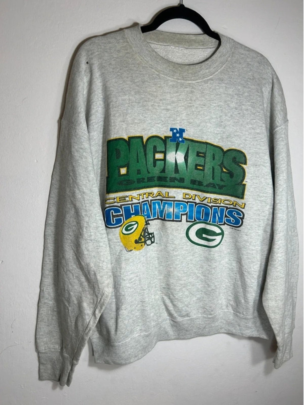 Vintage Gray Green Bay Packers Crewneck Pullover Sweatshirt